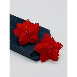 Bonefish Scales Earrings Hawaii Screwback Red Originals By The Islands Vintage